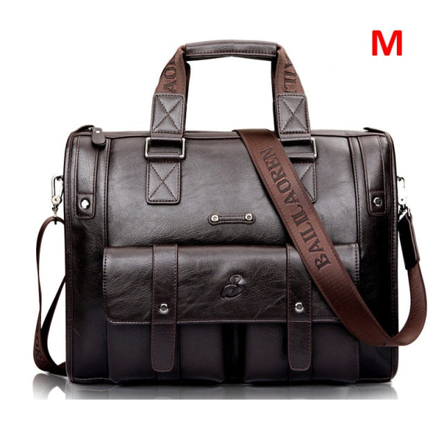 Men Leather Black Briefcase Business Handbag Messenger Bags Male Vintage Shoulder Bag Men's Large Laptop Travel Bags