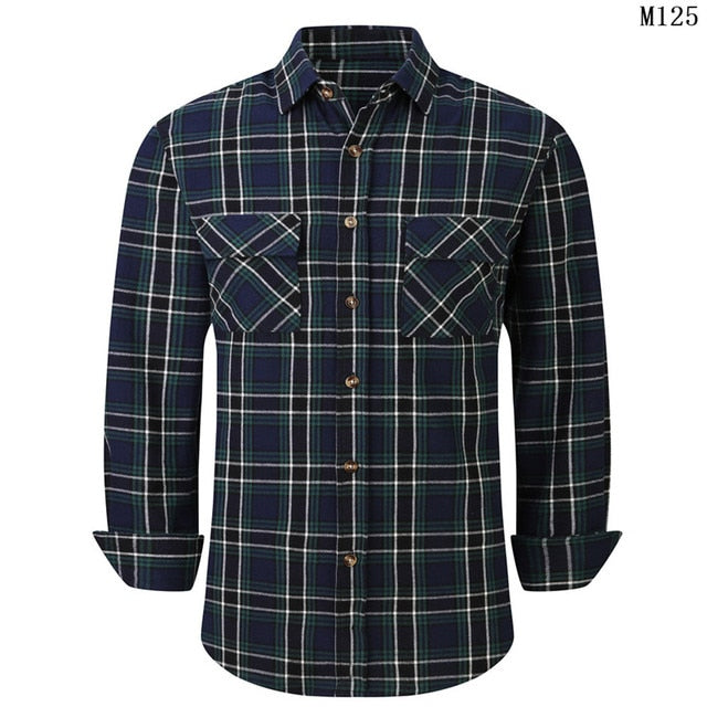 Men's Cotton Shirt Outdoor Work Logging Shirts Heavy Casual Button Shirt Jacket