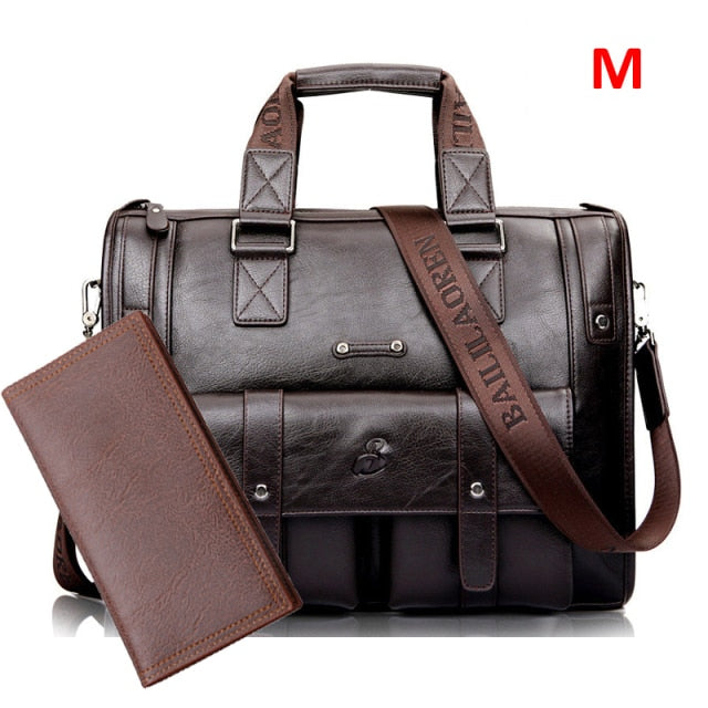 Men Leather Black Briefcase Business Handbag Messenger Bags Male Vintage Shoulder Bag Men's Large Laptop Travel Bags