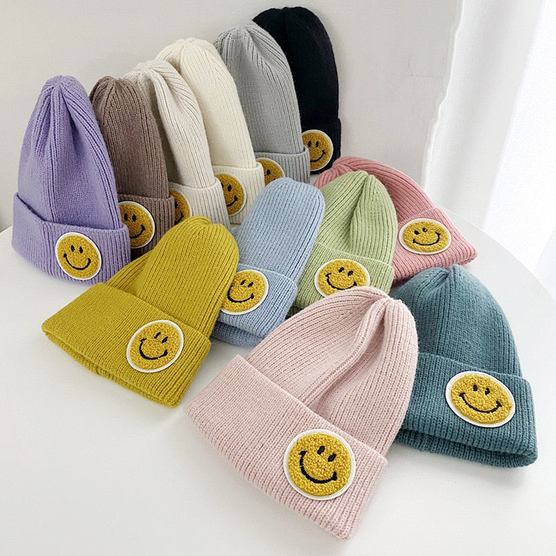 Smiley Face Warm Knitted Hat for Men And Women