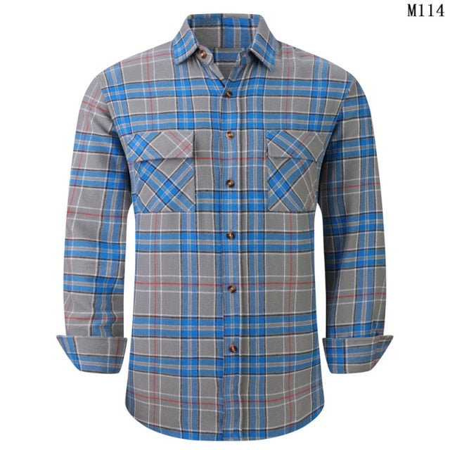 Men's Cotton Shirt Outdoor Work Logging Shirts Heavy Casual Button Shirt Jacket