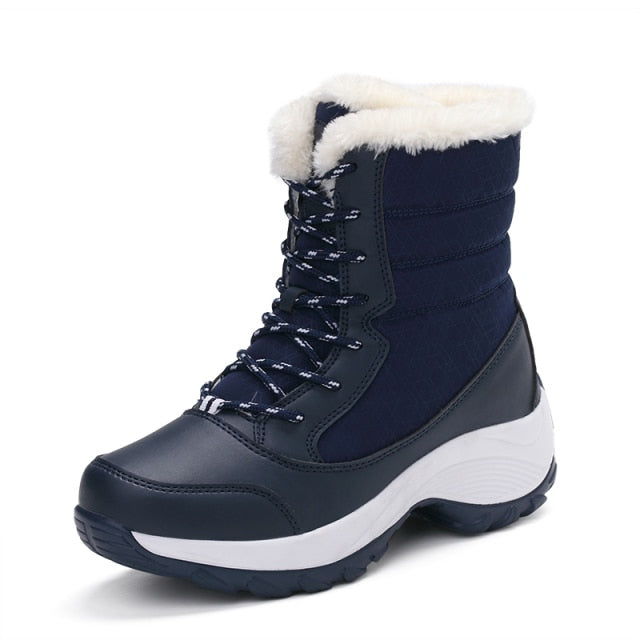 New Winter Women Boots High Quality Keep Warm Mid-Calf Snow Boots Women Lace-up Comfortable Ladies Boots Chaussures Femme