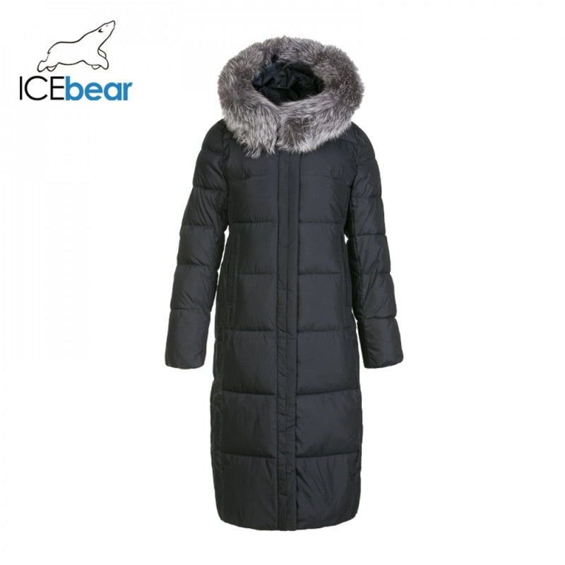 ICEbear 2021 new winter long women's cotton dress fashion warm women's jacket hooded brand women's clothing GWD19160I
