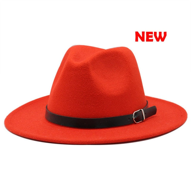 Classic British Fedora Hat Men Women Imitation Woolen Winter Felt Hats Fashion Jazz Hat Chapeau Wholesale