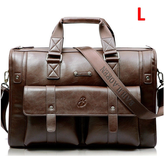 Men Leather Black Briefcase Business Handbag Messenger Bags Male Vintage Shoulder Bag Men's Large Laptop Travel Bags