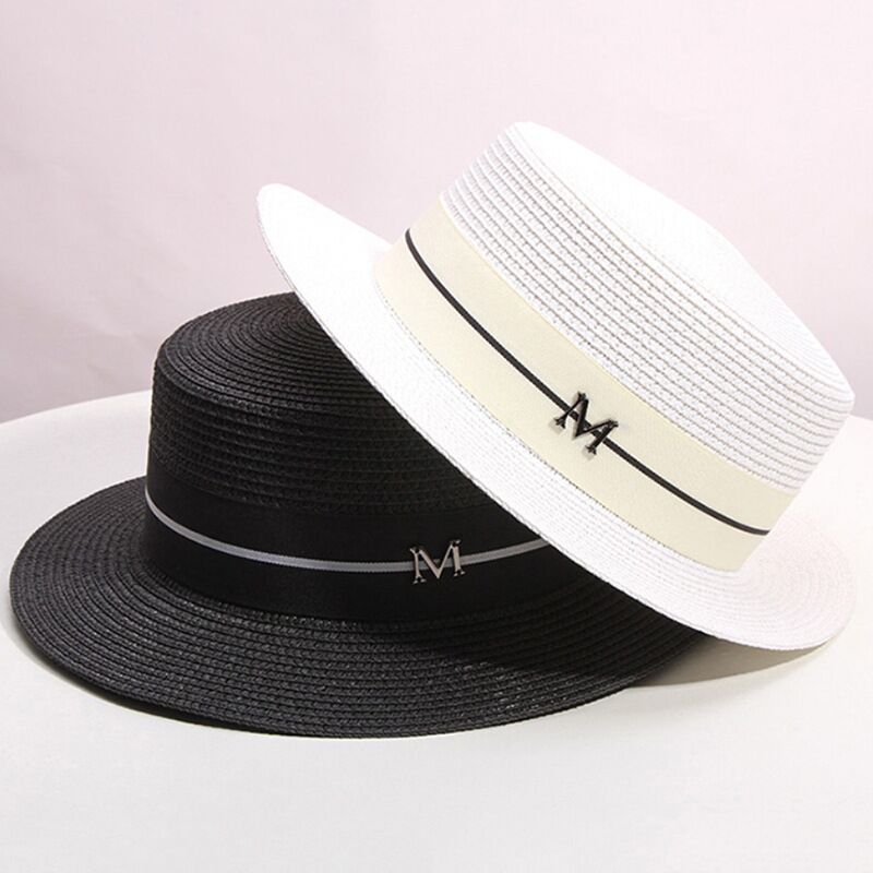 Hat For Women Panama Hat Summer Beach Hat Female Casual Lady Women Flat Brim Straw Cap Girls Sun Hat Chapeu Feminino