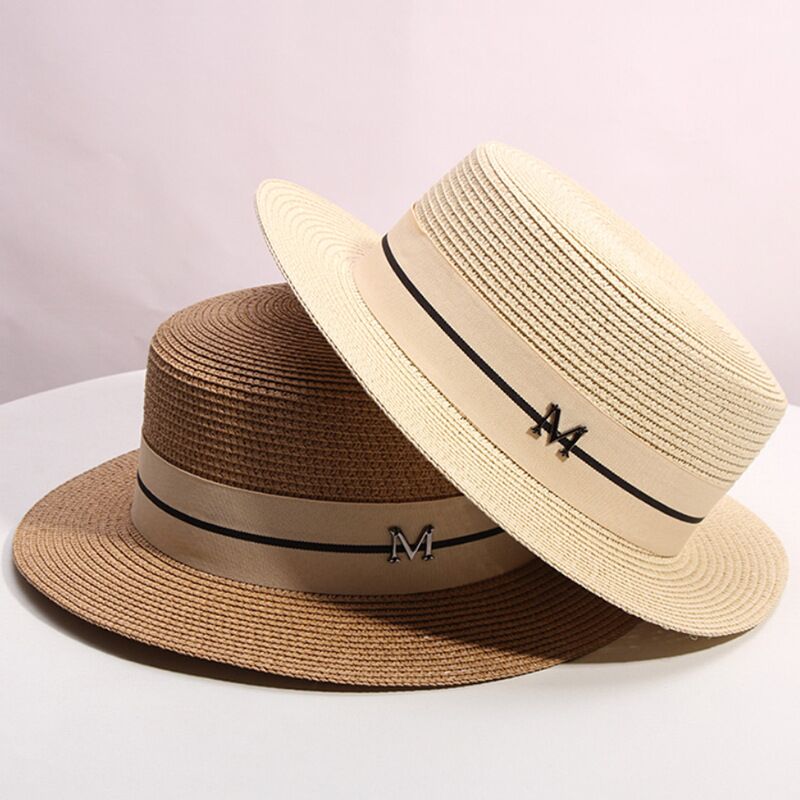 Hat For Women Panama Hat Summer Beach Hat Female Casual Lady Women Flat Brim Straw Cap Girls Sun Hat Chapeu Feminino