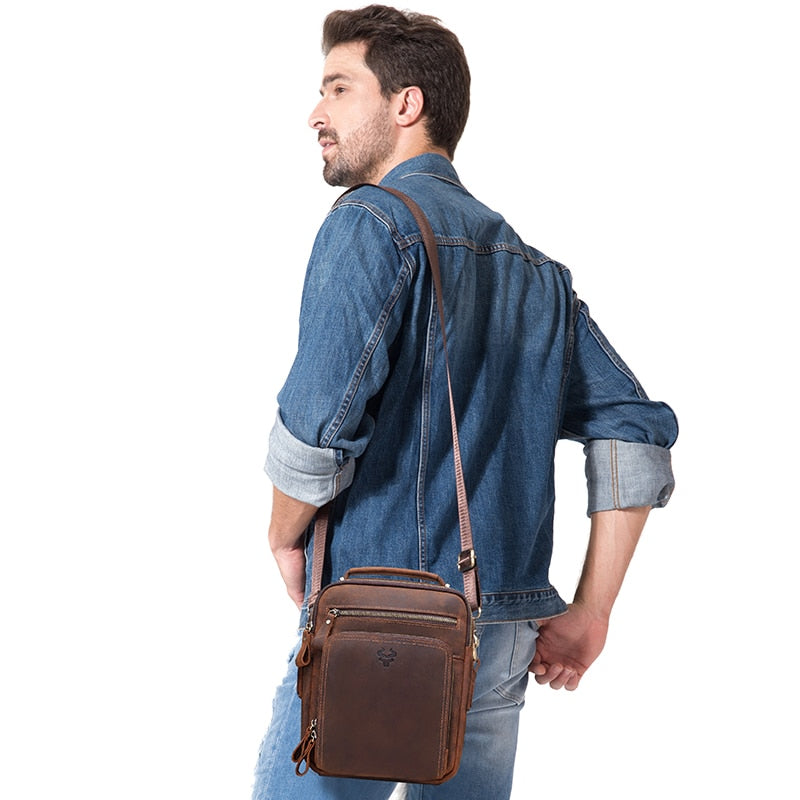 Leather Men's Shoulder Bag Vintage Messenger Bags Crossbody Bags