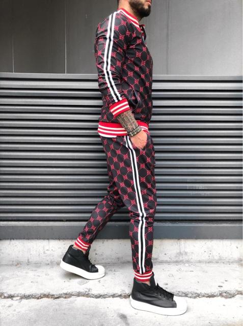 Mens Tracksuits 2020 Colorful Plaid Casual Zipper Hoodie Set Autumn Male Sweatshirt Clothes For Men