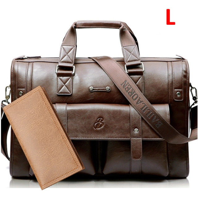 Men Leather Black Briefcase Business Handbag Messenger Bags Male Vintage Shoulder Bag Men's Large Laptop Travel Bags