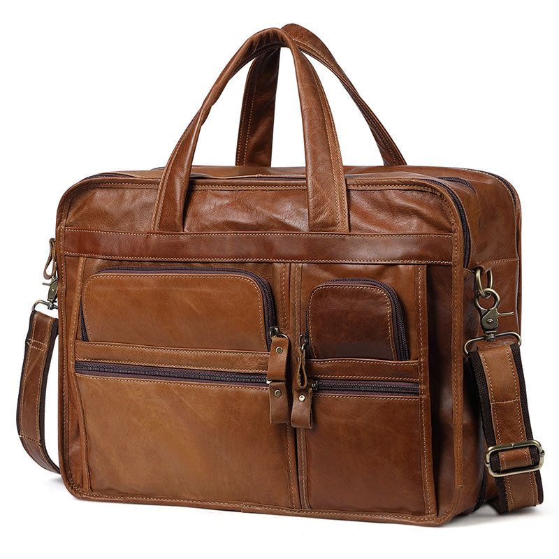 Leather Messenger Bag for Men Briefcase Travel Backpack Shoulder Bag For Men