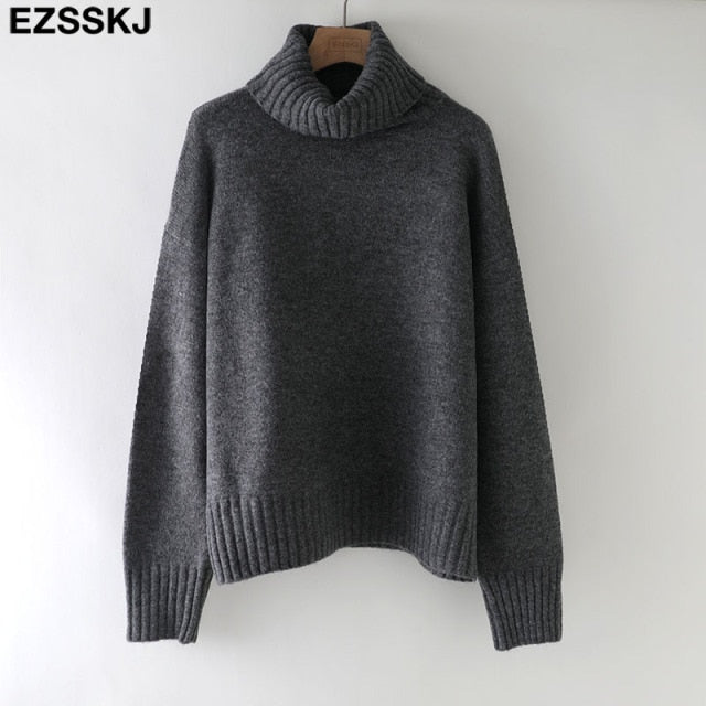 autumn Winter casual cashmere oversize thick Sweater pullovers Women 2021 loose Turtleneck women's sweaters jumper