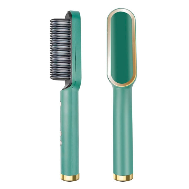 Hair Straightener Ceramic Curler Brush  Professional Heated Hair Comb Hair Iron Styling Tool for Women