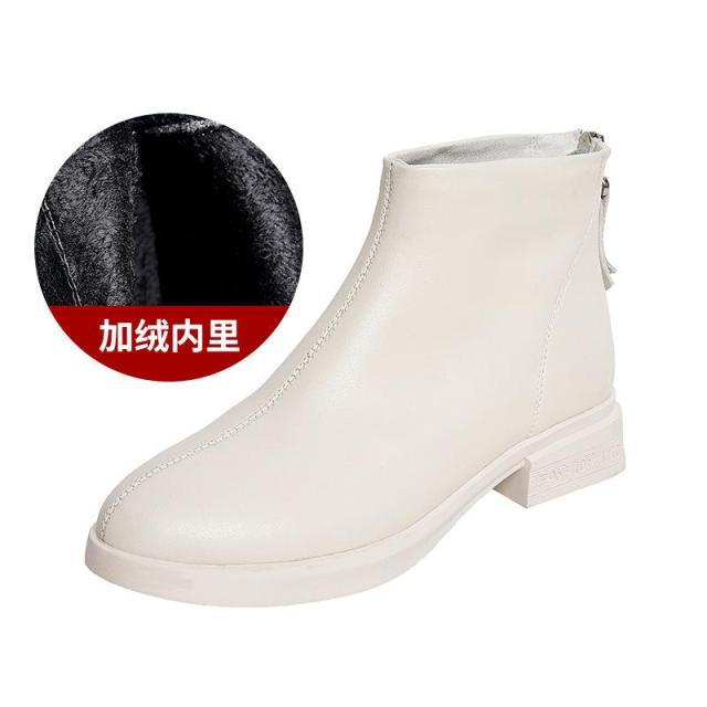 Fujin Genuine Leather Cow Women Ankle Boots Warm Fur Waterproof Slip on Super Comfortable Booties Autumn Winter Shoes Non Slip