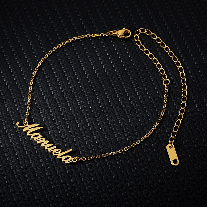 Personalized Custom Name Anklets For Women Gold Silver Color Stainless Steel Foot Chain Female Ankle Bracelet On The Leg Jewelry