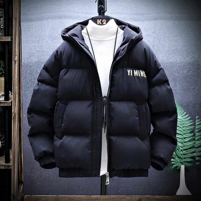 Winter New down Cotton-Padded Coat Thickened Men's Bread Coat Student Hooded Warm Jacket Trendy Men