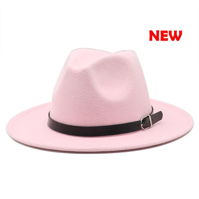 Classic British Fedora Hat Men Women Imitation Woolen Winter Felt Hats Fashion Jazz Hat Chapeau Wholesale