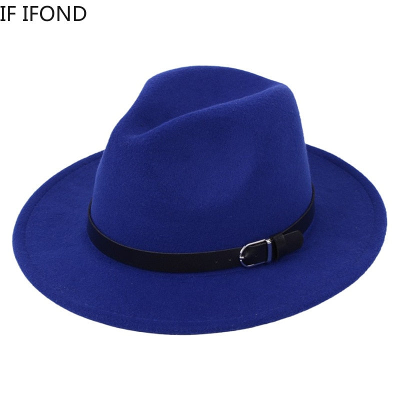 Classic British Fedora Hat Men Women Imitation Woolen Winter Felt Hats Fashion Jazz Hat Chapeau Wholesale