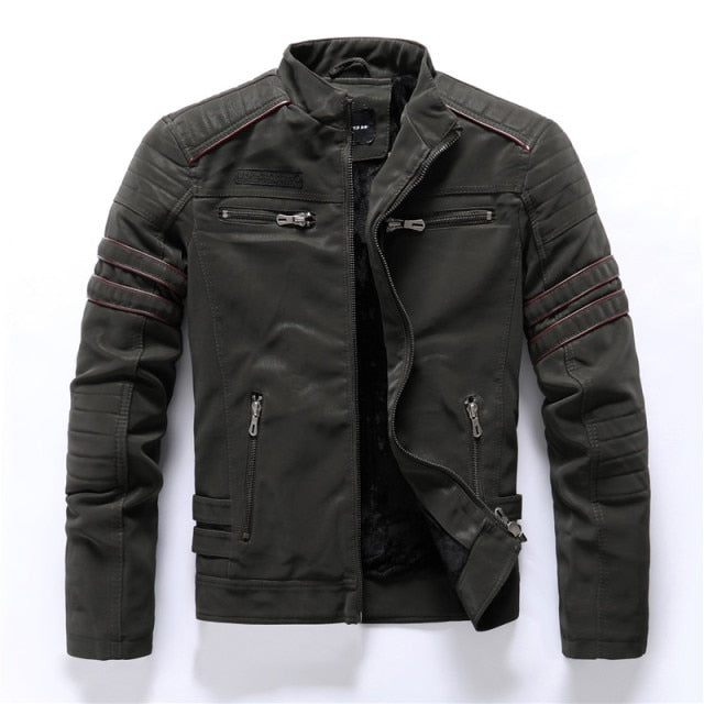 Winter Mens Bomber Jackets Casual Military Male Outwear Fleece Thick Warm Windbreaker Jacket Mens Pu Leather Baseball Coats