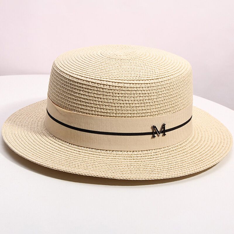 Hat For Women Panama Hat Summer Beach Hat Female Casual Lady Women Flat Brim Straw Cap Girls Sun Hat Chapeu Feminino