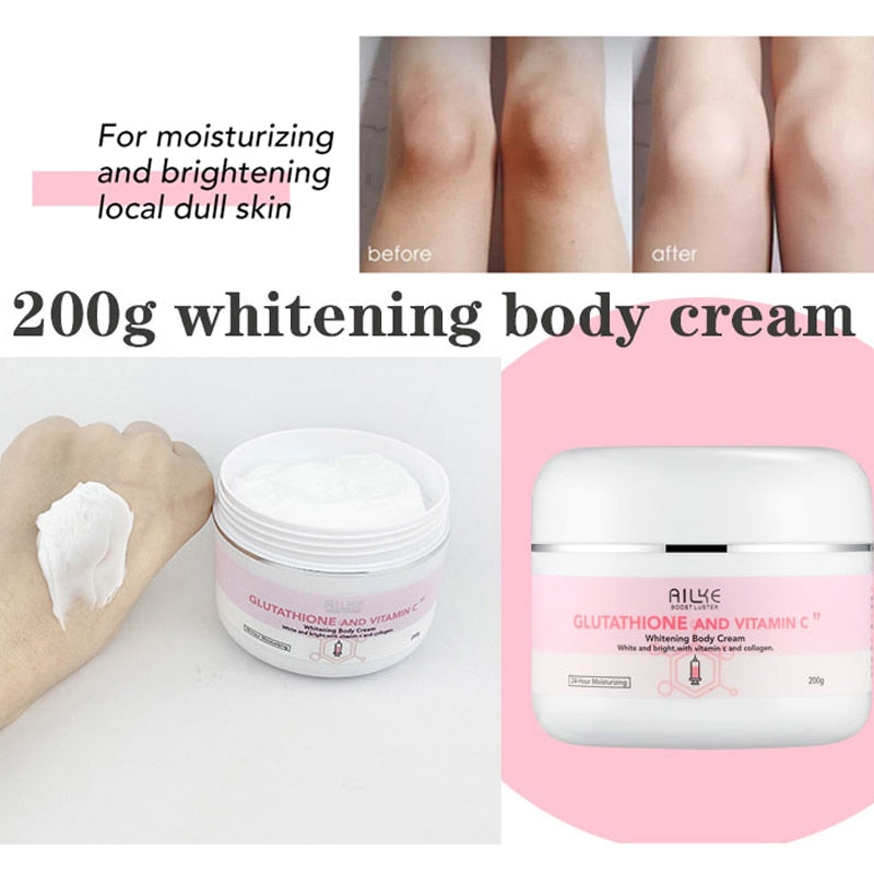 AILKE Whitening Remove Black Spots Facial Skin Care Lotion Moisturizing Cream Body Glutathion Vitamin C Black Skin Face New Set