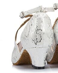 DILEECHI brand Women's White Satin Leopard Latin dance shoes wholesale Spot Salsa Party Square dance shoes High heels 8.5cm