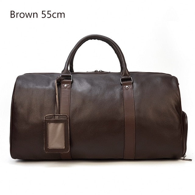 Genuine Leather Men Travel Bag Hand Luggage Bags Travel Shoulder Bag