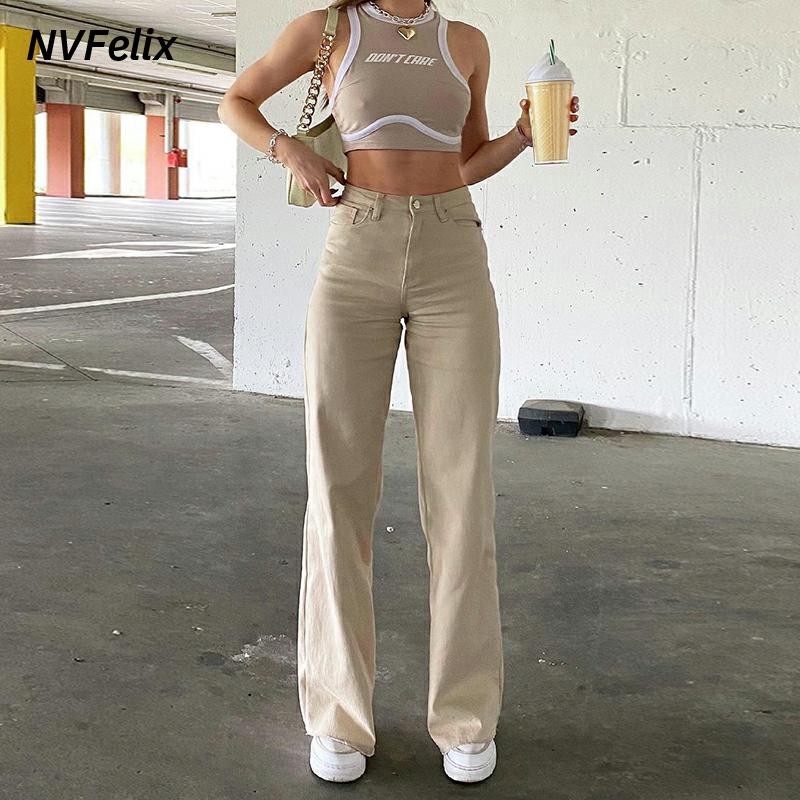 Fashion Loose Jeans For Women High Waist Stretch Wide Leg Femme Trousers  Casual Comfort Denim Mom Pants 2021 Washed Jean Pants