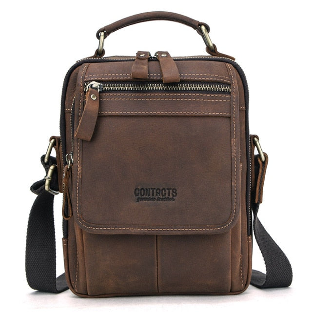 Leather Men Messenger Bag Vintage Man Hand Bags for 7.9" iPad High Quality Shoulder Bags Crossbody Bag