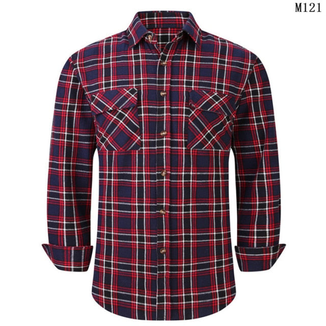 Men's Cotton Shirt Outdoor Work Logging Shirts Heavy Casual Button Shirt Jacket