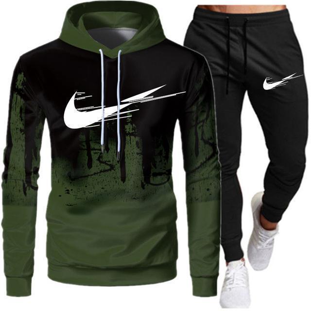 Tracksuit Men Sets Winter Hoodies Pants 2 Piece Set 2021 Running Hoody Mens Brand Sweatshirt Sport Joggers Sweatpants Suit Male