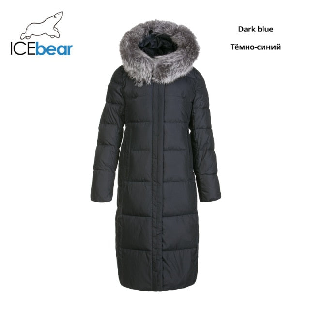 ICEbear 2021 new winter long women's cotton dress fashion warm women's jacket hooded brand women's clothing GWD19160I