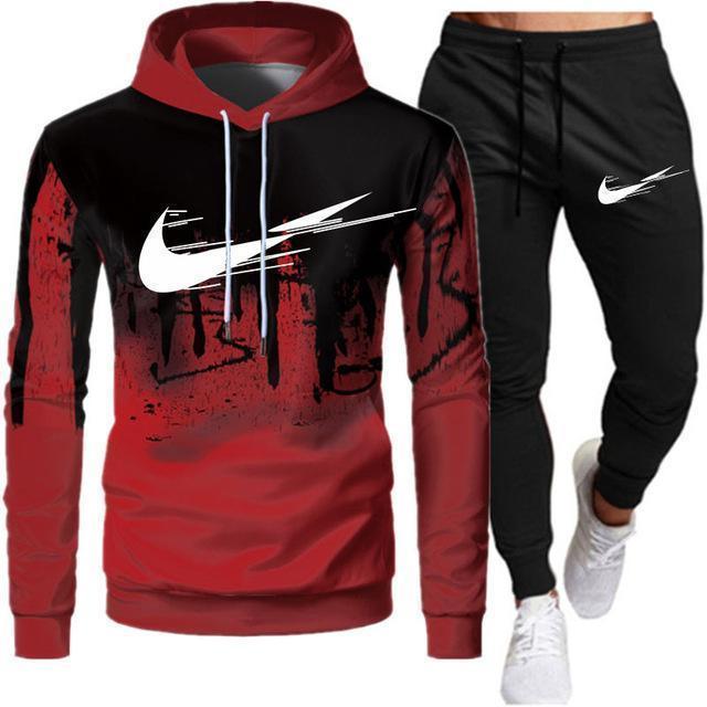 Tracksuit Men Sets Winter Hoodies Pants 2 Piece Set 2021 Running Hoody Mens Brand Sweatshirt Sport Joggers Sweatpants Suit Male