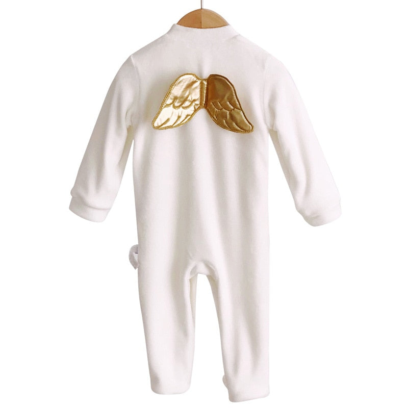 Spring Autumn Long Sleeve Angel Wings Baby Clothes 0-18 Months Fashion Newborn Cute One Piece Baby Rompers Girls Boys Bodysuits