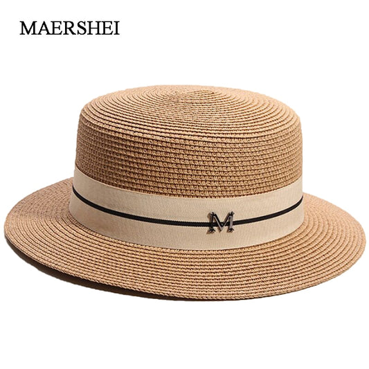 Hat For Women Panama Hat Summer Beach Hat Female Casual Lady Women Flat Brim Straw Cap Girls Sun Hat Chapeu Feminino
