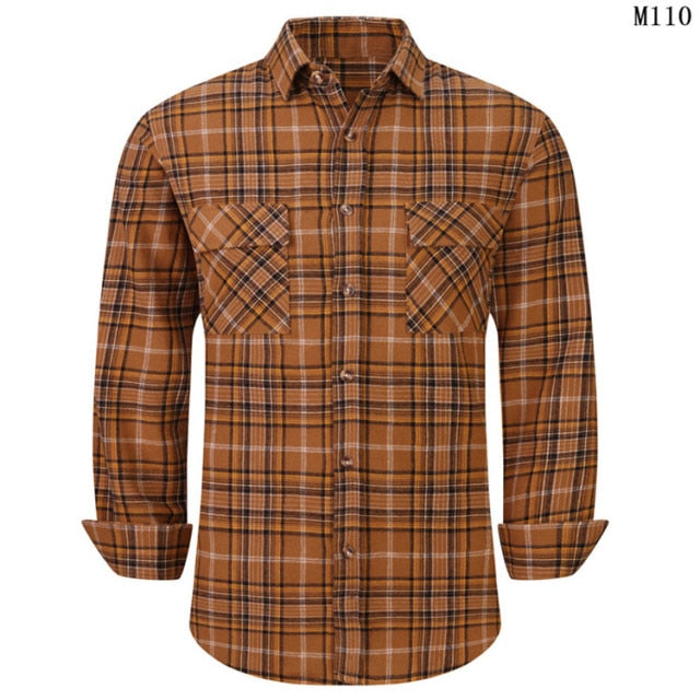 Men's Cotton Shirt Outdoor Work Logging Shirts Heavy Casual Button Shirt Jacket