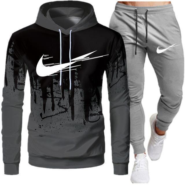 Tracksuit Men Sets Winter Hoodies Pants 2 Piece Set 2021 Running Hoody Mens Brand Sweatshirt Sport Joggers Sweatpants Suit Male