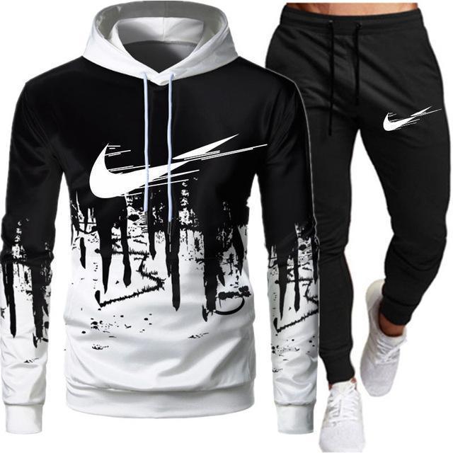 Tracksuit Men Sets Winter Hoodies Pants 2 Piece Set 2021 Running Hoody Mens Brand Sweatshirt Sport Joggers Sweatpants Suit Male