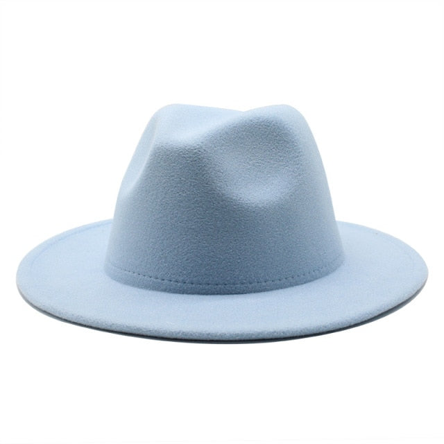 Classic British Fedora Hat Men Women Imitation Woolen Winter Felt Hats Fashion Jazz Hat Chapeau Wholesale