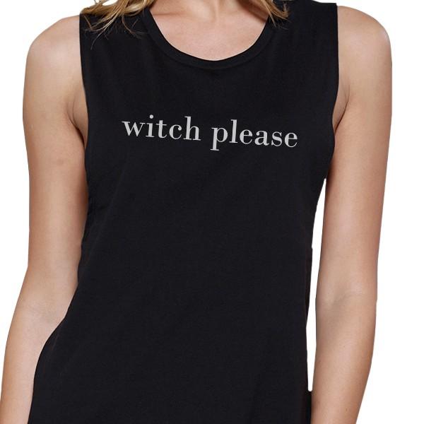 Witch Please Womens Black Muscle Top