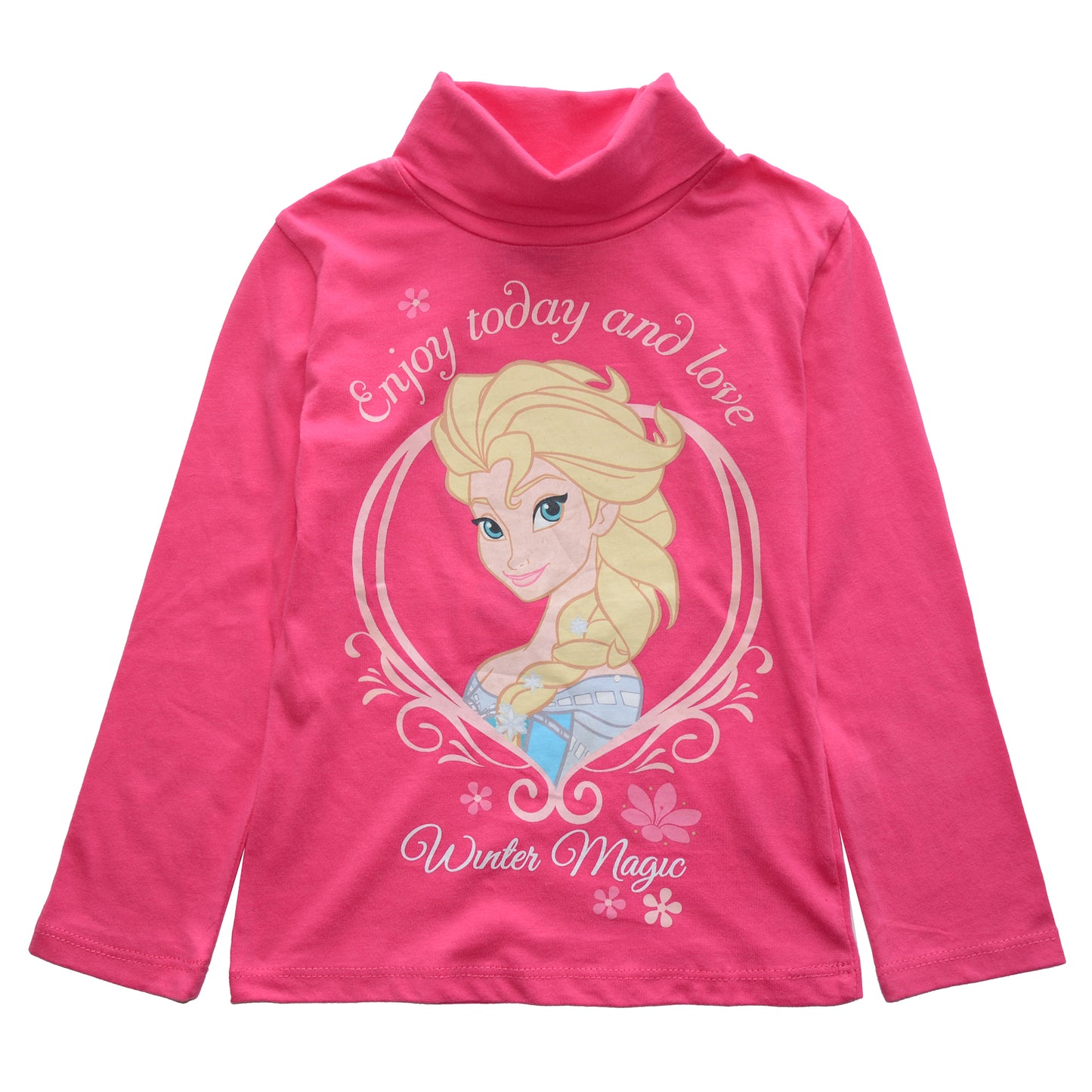 Disney Frozen Sofia Minnie Mouse Cotton For Girls Long Sleeved High Neck T Shirts Kids Singlets Caton Girls Winter Undershirt