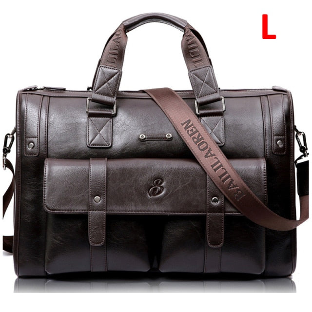 Men Leather Black Briefcase Business Handbag Messenger Bags Male Vintage Shoulder Bag Men's Large Laptop Travel Bags