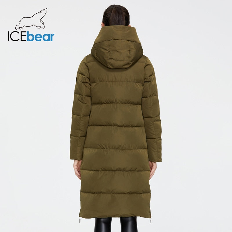 ICEbear 2021 New Winter Women Jacket High Quality Long Woman coat Hooded Female Parkas Stylish Women's Brand Clothing GWD19507I