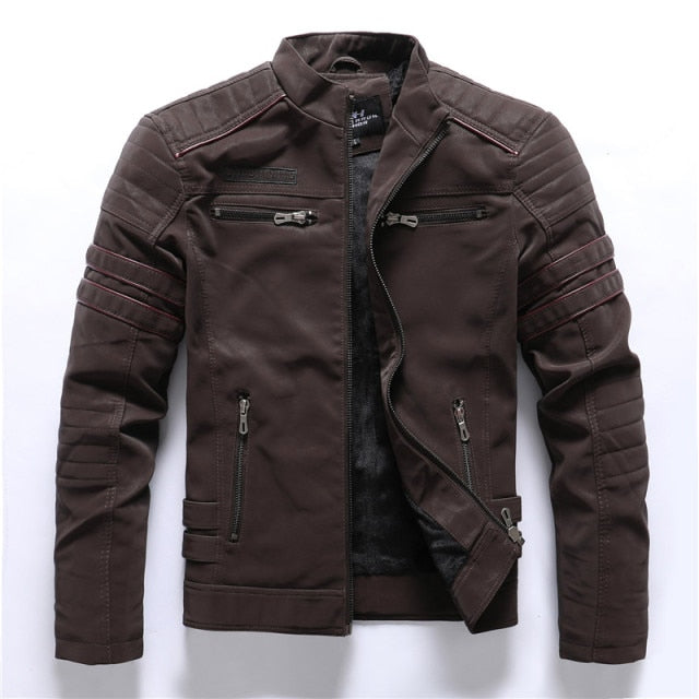 Winter Mens Bomber Jackets Casual Military Male Outwear Fleece Thick Warm Windbreaker Jacket Mens Pu Leather Baseball Coats