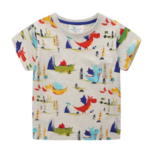 Jumping Meters New Arrival Boys T Shirts For Summer Cotton Cartoon Aircraft Embroidery Toddler Kids Tees Baby Tops Clothes